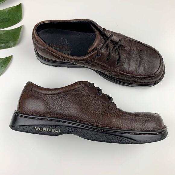 Merrell Shoes World Forum Leaf Brown Leather Lace Up...